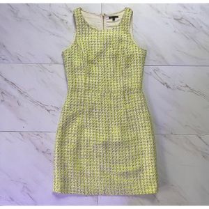 Theory Lime Green Houndstooth Tweed Dress